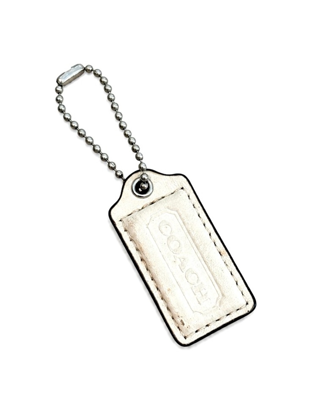 COACH White Leather Hangtag